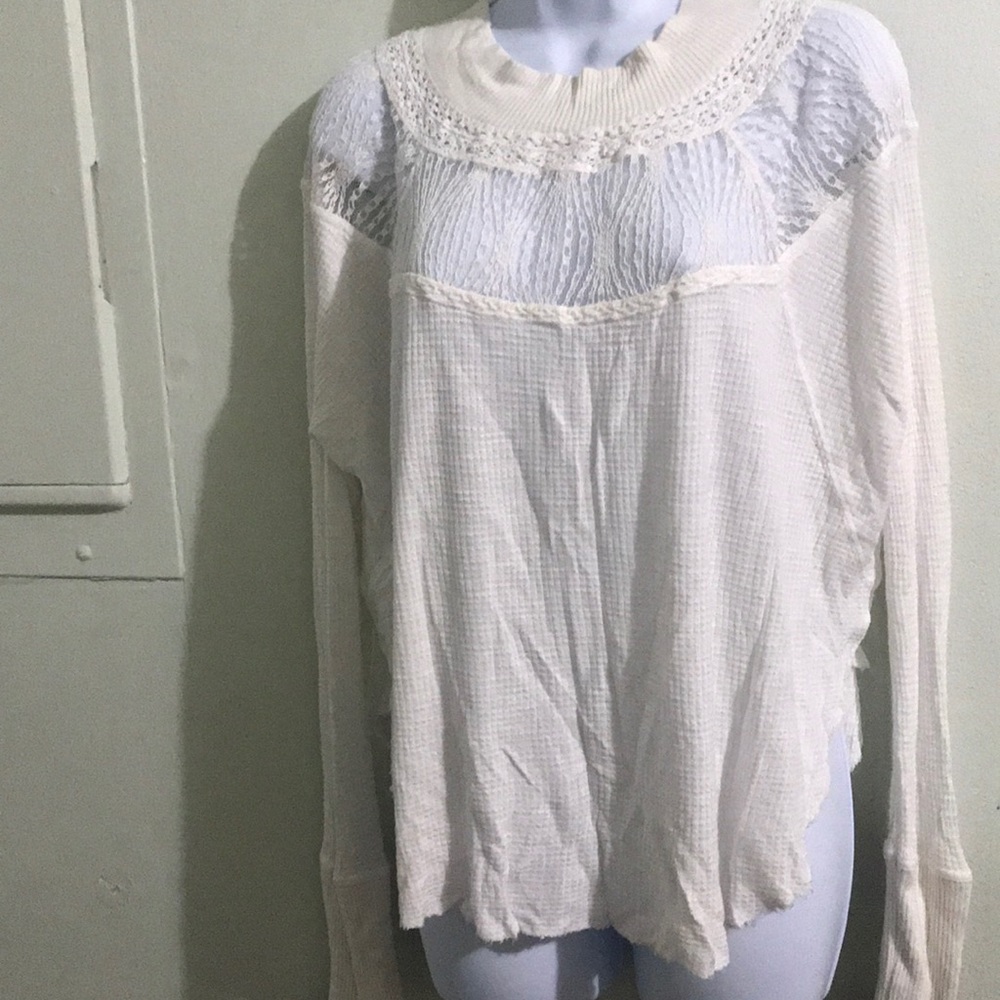 Vintage Free People cream colored  blouse